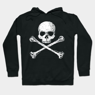 Skull and Crossbones 2 - White Distressed Hoodie